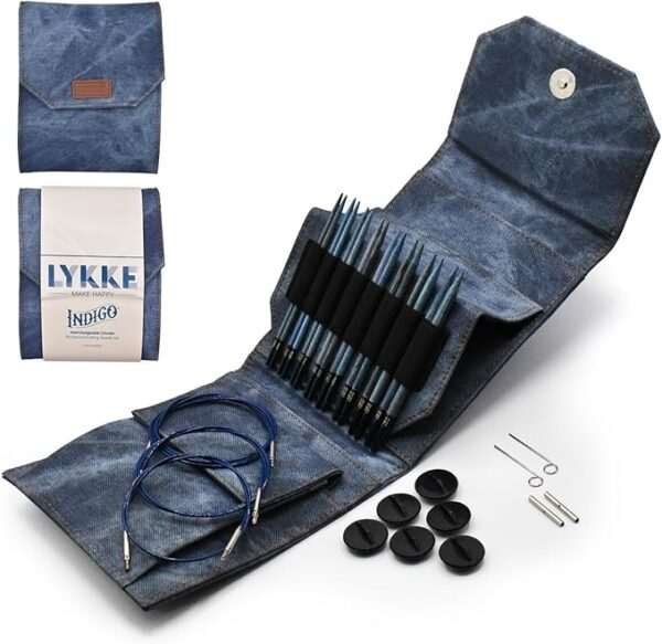 11,5cm. LYKKE INDIGO STARTER prisukamų medinių virbalų rinkinys