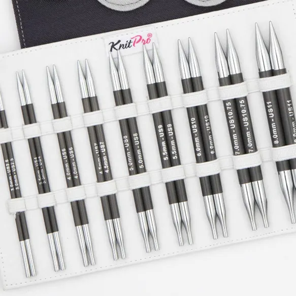 KnitPro Karbonz keičiamų virbalų rinkinys 13 cm 3-8 mm Deluxe