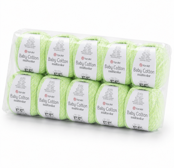 YarnArt Baby Cotton Multicorol (pakuotės 10vnt.)