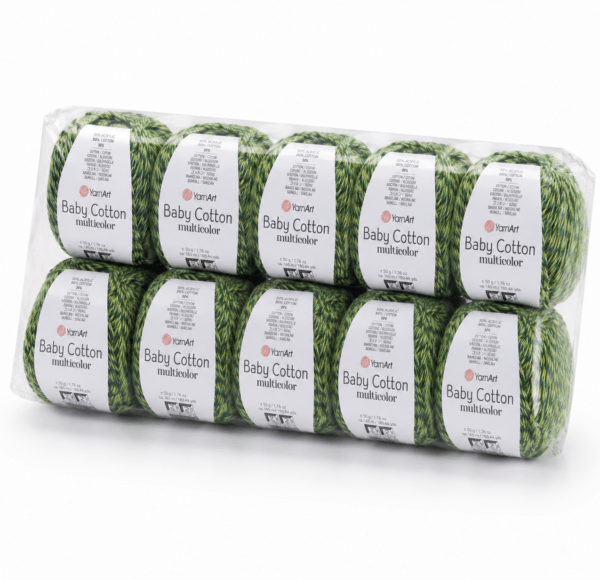YarnArt Baby Cotton Multicorol (pakuotės 10vnt.)