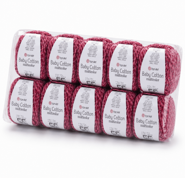 YarnArt Baby Cotton Multicorol (pakuotės 10vnt.)