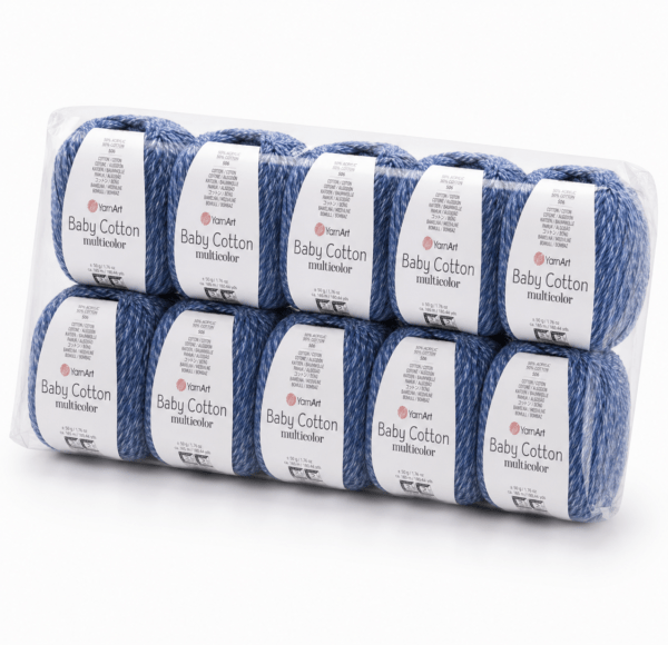 YarnArt Baby Cotton Multicorol (pakuotės 10vnt.)
