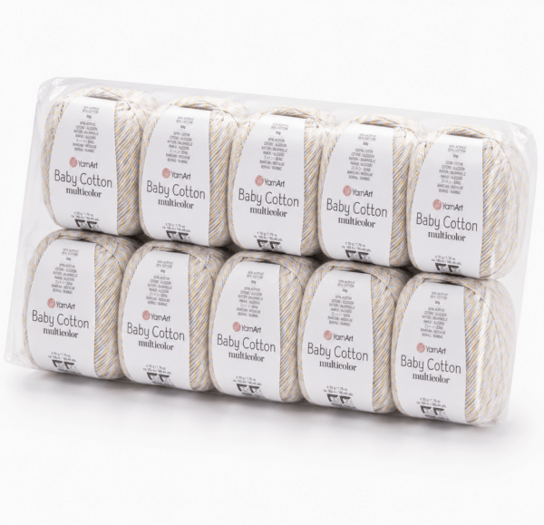 YarnArt Baby Cotton Multicorol (pakuotės 10vnt.)