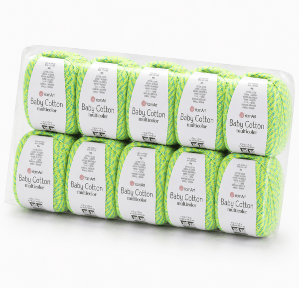 YarnArt Baby Cotton Multicorol (pakuotės 10vnt.)