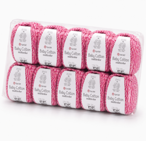 YarnArt Baby Cotton Multicorol (pakuotės 10vnt.)