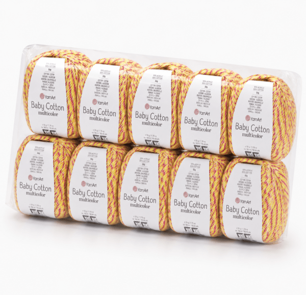 YarnArt Baby Cotton Multicorol (pakuotės 10vnt.)