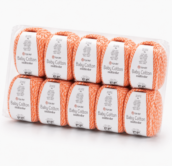 YarnArt Baby Cotton Multicorol (pakuotės 10vnt.)