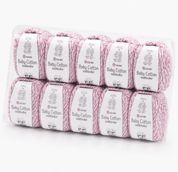 YarnArt Baby Cotton Multicorol (pakuotės 10vnt.)